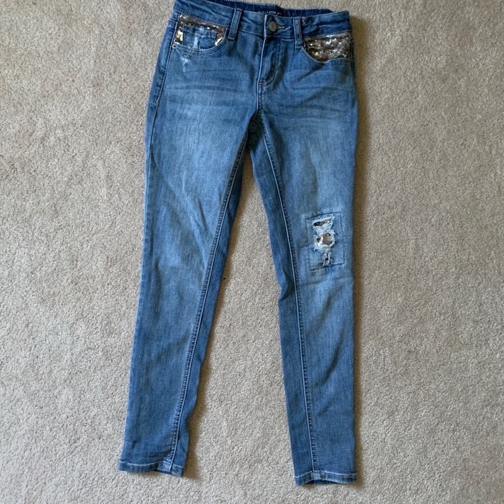 Sequined jeans size 10